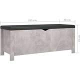 vidaXL Škatla z blazino betonsko siva 105x40x45 cm iverna plošča | Shoptok.si