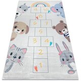 RugsX BAMBINO 43092 pralna preproga Živali, mavrica za otroke protizdrsna - siva / rumena 120/170 cm | Shoptok.si