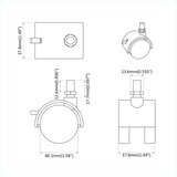  Kaster 2 pcs Crna i srebrna 40,1 x 40,1 x 37,8 mm Željezo i PP | shoptok.hr