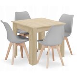 Garnitura Kvadratnog Stola 80x80 Sonoma Hrast + 4 Sive MARK Stolice | shoptok.hr