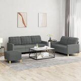The Living Store Sedežna garnitura z blazinami 3-delna temno sivo blago - Sedežna Garnitura, (21473294) | Shoptok.si