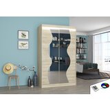 ADRK Drsna omara OSWALD z ogledalom in LED lujo, 120 cm - SONOMA-SONOMA HRAST | Shoptok.si
