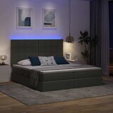  LED krevet za pohranu s madracem Tamnosiva 180 x 200 cm Tkanina | shoptok.hr