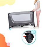 Kinderkraft putni krevetić LEODY, siva | shoptok.hr
