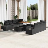  Sjedeća garnitura za vrt Crna 100 x 100 x 71 cm Poli ratan | shoptok.hr