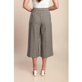 Fenzy Kapri Hlače S Karo Potiskom, Rjave | Shoptok.si
