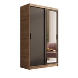 ADRK Klizni ormar s ogledalom Hailey 120 cm - HRAST ARTISAN-CRNA | shoptok.hr