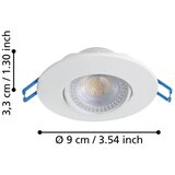 Eglo 300184 - komplet od 3 led ugradnih svetala gedrez LED/4,9W/230V, prečnika 9 cm, bela | Eponuda.com