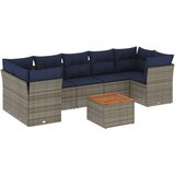  8-dijelni set vrtnih sofa od poliratana s jastucima sivi | shoptok.hr