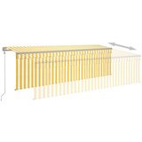 Tenda Avtomatska tenda s senčilom LED + senzor 5x3 m rumena in bela | Shoptok.si