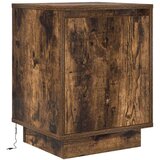  Noćni ormarići s LED svjetlima 2 kom dimljeni hrast 38x34x50 cm | shoptok.hr