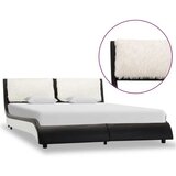  Posteljni okvir črno in belo umetno usnje 140x200 cm | Shoptok.si