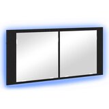  LED Ogledalo s Ormarom s policom Crni hrast 100 x 12 x 45 cm | shoptok.hr