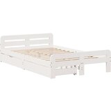 vidaXL Posteljni okvir brez vzmetnice bel 120x190 cm trdna borovina | Shoptok.si
