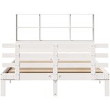 vidaXL Knjižna postelja brez vzmetnice bela 160x200 cm trdna borovina | Shoptok.si