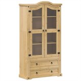  The Living Store Steklena vitrina Corona 99x43x187 cm trdna borovina - Steklena Vitrina, (21441996) | Shoptok.si