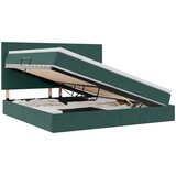  LED krevet za pohranu s madracem Tamnozelena 200 x 200 cm 204 x 200 x 128 cm | shoptok.hr