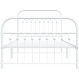  Metalni okvir kreveta uzglavlje i podnožje bijeli 100x200 cm | shoptok.hr