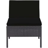 Poli 5-dijelni set vrtnih sofa od poliratana s jastucima crni | shoptok.hr