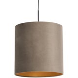 QAZQA Viseča svetilka z velur senčilom v zlati barvi 40 cm - Combi Cene
