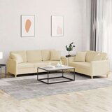  2-dijelni set sofa s jastucima krem od tkanine Cijene
