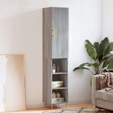 vidaXL Visoka komoda siva sonome 34 5x34x180 cm od konstruiranog drva | shoptok.hr