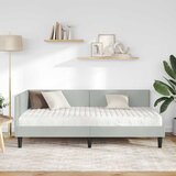  Kutni krevetni okvir s madracem 2 kom. Svjetlosiva Baršun | shoptok.hr