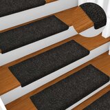  Preproge za stopnice 15 kosov 65x21x4 cm črne, (20753599) | Shoptok.si