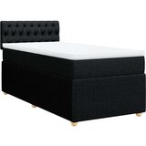 vidaXL Box spring postelja z vzmetnico črna 100x200 cm blago | Shoptok.si