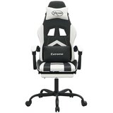  Gaming stol z oporo za noge črno in belo umetno usnje, (21378587) | Shoptok.si