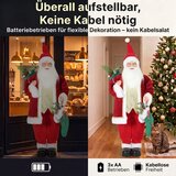 Djed Mraz visok 120 cm pjeva i pleše stojeća animirana božićna figura s čarapom i vrećom aktivira se zvukom/dodirom | shoptok.hr