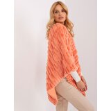 Wool Fashion Italia Poncho-AT-PN-2347.16-orange | Shoptok.si