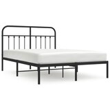 Maison Chic Kovinski Posteljni okvir - Dvoposteljna postelja - Zakonska postelja z vzglavjem črn 140x190 cm, (21693276) | Shoptok.si