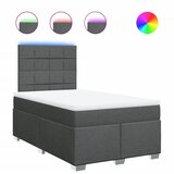 vidaXL Box spring postelja z vzmetnico temno siva 120x200 cm blago, (21321442) Cene