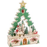  Jelka Božićno selo, sa LED svetlom 30X10X41CM , DRVO Cene