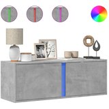 Maison Chic Stenska TV omarica - TV stojalo - Televizijska omarica z LED lučkami betonsko siva 100x31x35 cm, (21699169) Cene