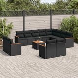  13-dijelni set vrtnih sofa s jastucima poliratan crni | shoptok.hr