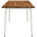  Stol za blagovanje s prirodnim rubom 140 x 90 x 75 cm Prirodna - Prirodna i bijela 140 x 90 x 75 cm Živi rub | shoptok.hr