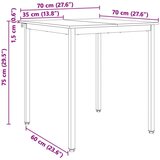  Stol za objedovanje Prirodna 70 x 70 x 75 cm Čvrsto borovo drvo | shoptok.hr