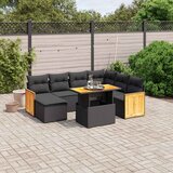  8-dijelni set vrtnih sofa od poliratana s jastucima crni | shoptok.hr
