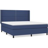 vidaXL Box spring postelja z vzmetnico modra 180x200 cm blag | Shoptok.si