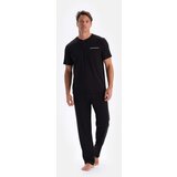 Dagi Black Half Pop Short Sleeve Shorts Trousers Triple Pajamas Set cene