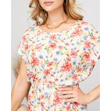 Resti Women's beige simple dress with a floral pattern - Clothing | Shoptok.si