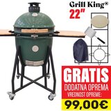Grill King Kamado 22” keramički roštilj s dimilicom i opremom, 56 cm | Eponuda.ba