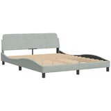  Okvir za krevet Dover svjetlosivi 152x203 cm baršunasti | shoptok.hr