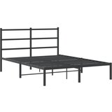  The Living Store Kovinski posteljni okvir z vzglavjem črn 140x190 cm - Posteljni Okvir, (21455151) | Shoptok.si