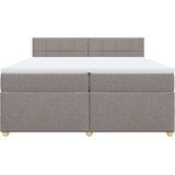 Krevet s oprugama i madracem smeđesivi 200x200 cm od tkanine | shoptok.hr