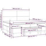 Krevet s oprugama i madracem svjetlosivi 200x200 cm baršunasti | shoptok.hr
