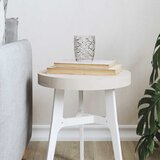  Ploča za stol okrugla bijela Ø 30 x 3 cm od masivne borovine | shoptok.hr
