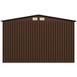vidaXL Vrtna skladiščna lopa rjava 257x205x178 cm jeklena | Shoptok.si